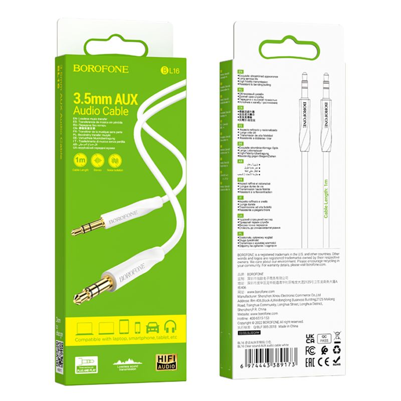 Cavo audio AUX 3.5mm Music Connection Cable - BOROFONE BL16