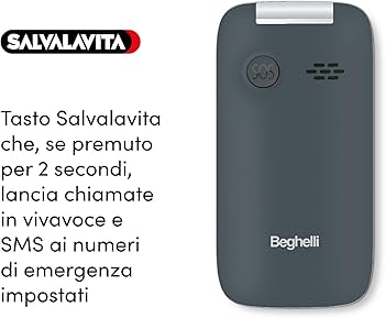 Cellulare flip a conchiglia senior SLV20 Plus + BRACCIALETTO SALVALAVITA BAND - immagine 3
