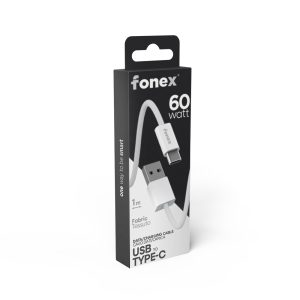 Cavo Usb-A to Usb-C  100cm 60watt in tessuto - Fonex