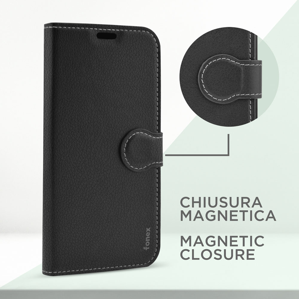 Custodia a libro in similpelle per Samsung Galaxy A51 | Nero - immagine 2