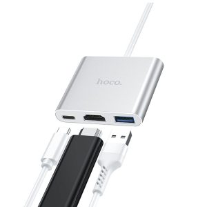 HUB convertitore multiporte da Usb-C a HDMI, Usb-A 3.0, Usb-c | HOCO HB14