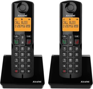 CORDLESS ALCATEL S280 DUO , Grande Display Retroilluminato, Vivavoce, Funzione Blocco Chiamate