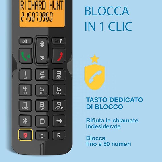 Cordless Alcatel S280 con blocco delle chiamate indesiderate | arancio - immagine 5